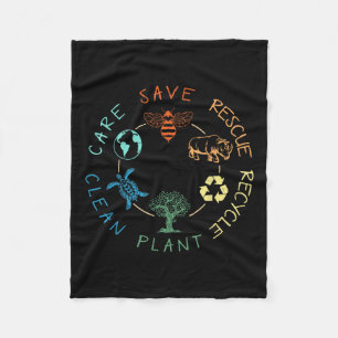 Rettend Bienenrettungstiere Recycelte Plastic Eart Fleecedecke