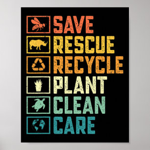 Rettend Bienenrettungstiere Recycelte Plastic Eart Poster