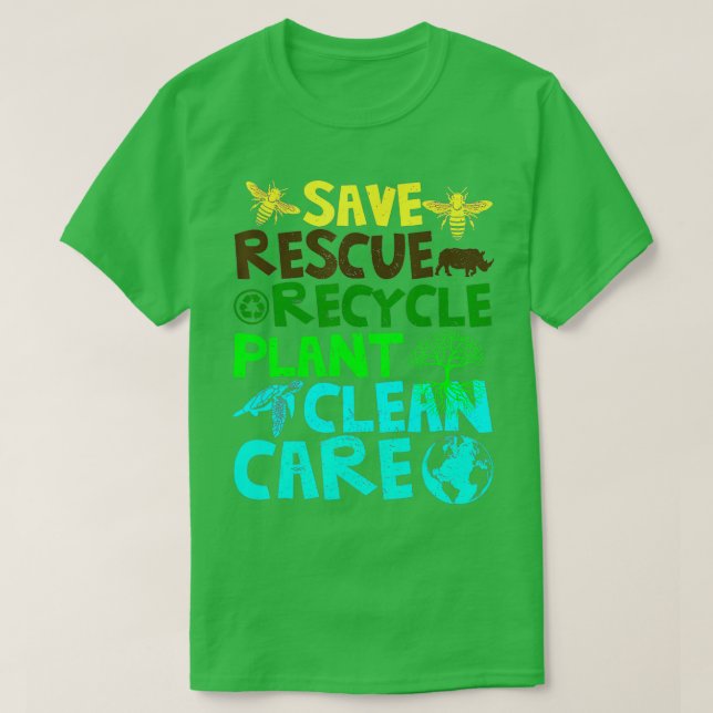 Rettend Bienenrettungstiere Recycelte Plastics Ear T-Shirt (Design vorne)