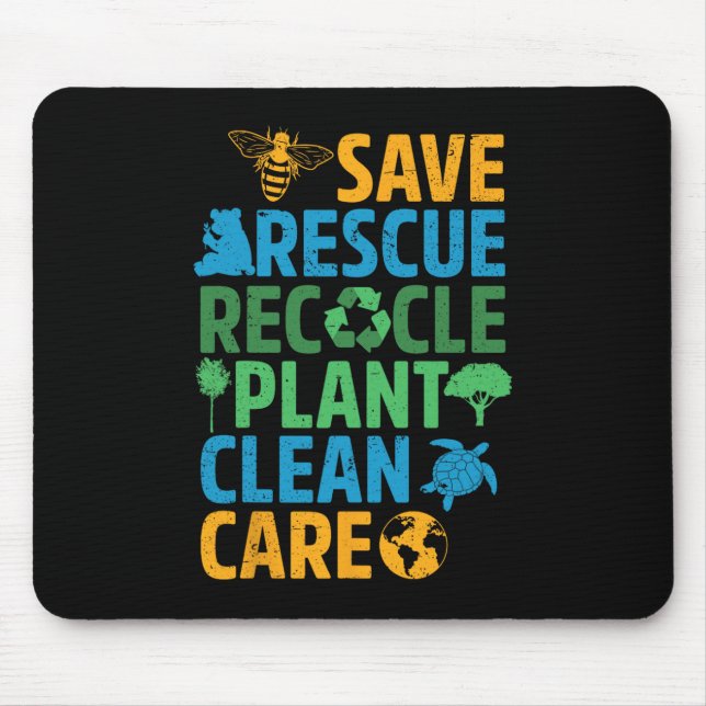 Rettend Bienenrettungstiere Recycelte Plastict Ear Mousepad (Vorne)