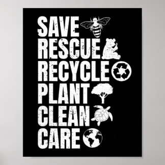 Rettend Bienenrettungstiere Recycelte Plastict Ear Poster