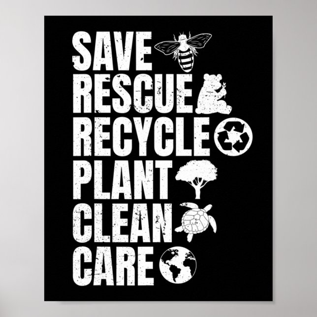 Rettend Bienenrettungstiere Recycelte Plastict Ear Poster (Vorne)