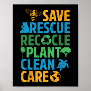 Rettend Bienenrettungstiere Recycelte Plastict Ear Poster