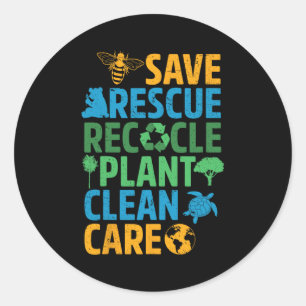 Rettend Bienenrettungstiere Recycelte Plastict Ear Runder Aufkleber