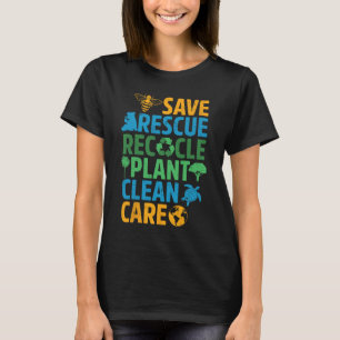 Rettend Bienenrettungstiere Recycelte Plastict Ear T-Shirt