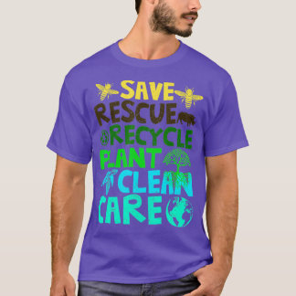 Rettend Bienenrettungstiere Recycelte Plastict Ear T-Shirt