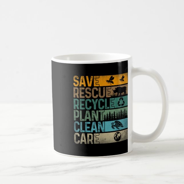 Rettend Bienenrettungstiere Recycelte Plastik-Fun- Kaffeetasse (Rechts)