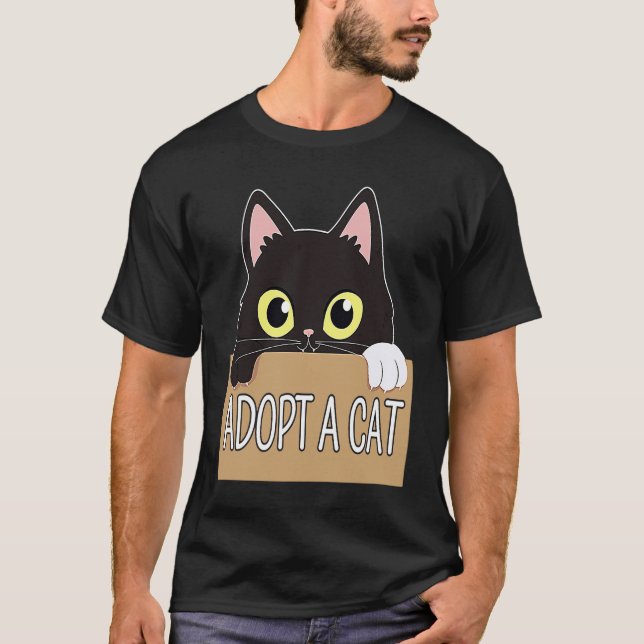 Rettend Cats Cat Adoption Center Mitarbeiter Adopt T-Shirt (Vorderseite)