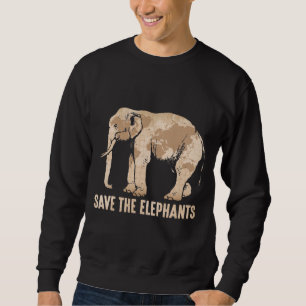 Rettend Elefanten Liebe Tierschutz Retro Weltkarte Sweatshirt