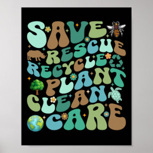 Rettend Rettungsaktion Gerecycelt Pflanze Saubere Poster