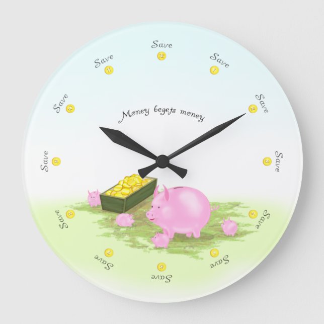 Rettend "Runde der Uhr Niedliche Schweinebank (Vorderseite)