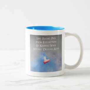 Rettend Schweine Zweifarbige Tasse