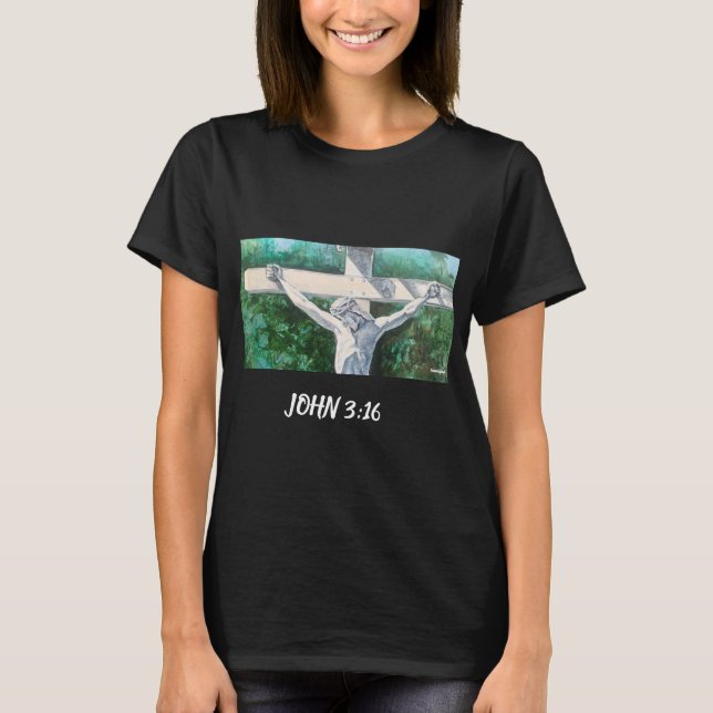 Retter Christlich John 3:16., Weihnachts- Ostern T-Shirt (Vorderseite)