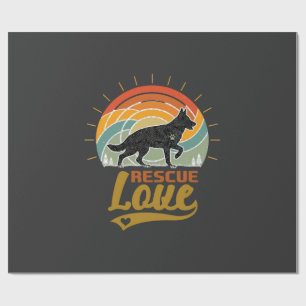 Retterliebe Hund Retro Sonnenuntergang Bäume Geschenkpapier