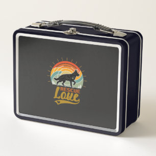 Retterliebe Hund Retro Sonnenuntergang Bäume Metall Brotdose