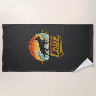 Retterliebe Hund Retro Sonnenuntergang Bäume Strandtuch