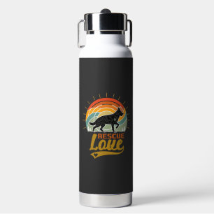 Retterliebe Hund Retro Sonnenuntergang Bäume Trinkflasche
