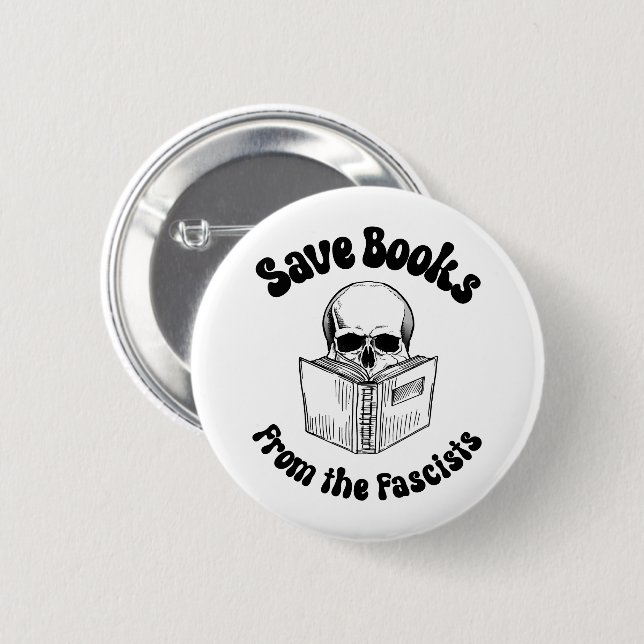 Rettet Bücher vor den Faschisten Button (Vorne & Hinten)