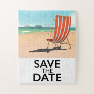 Rettet das Datum vintage Stranddeckstuhl