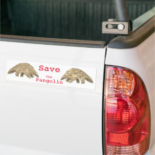 Rettet das Schuppentier Slogan bedrohte Tierrechte Autoaufkleber