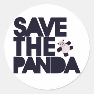 Rettet den Panda Bären Runder Aufkleber