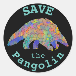 Rettet den Pangolin Gefährdete Tierart Art Runder Aufkleber