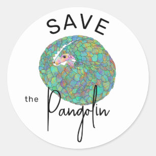 Rettet den Pangolin Slogan Runder Aufkleber