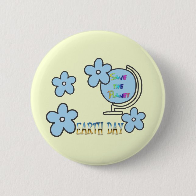 Rettet den Planeten-Erde-Globus Button (Vorderseite)