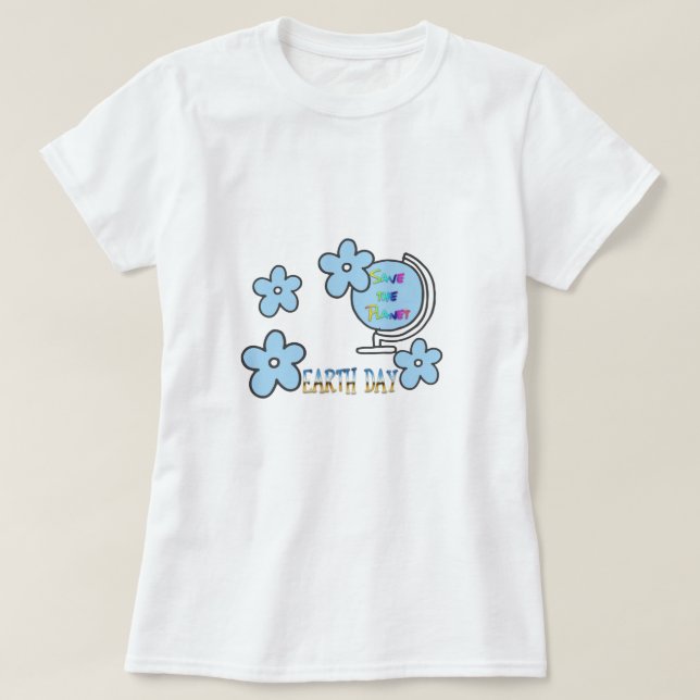 Rettet den Planeten-Erde-Globus T-Shirt (Design vorne)