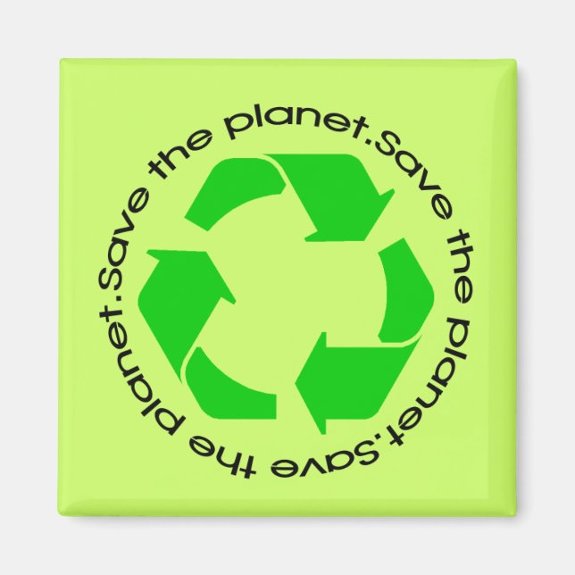Rettet den Planeten | Recycelnd Sensibilisierungsm Magnet (Vorne)