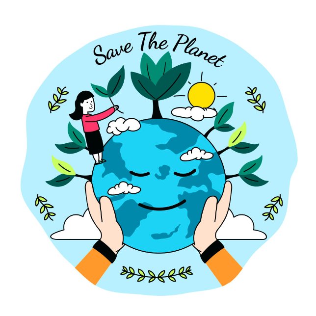 Rettet den Planeten Runder Aufkleber (Save The Planet Round Sticker!)
