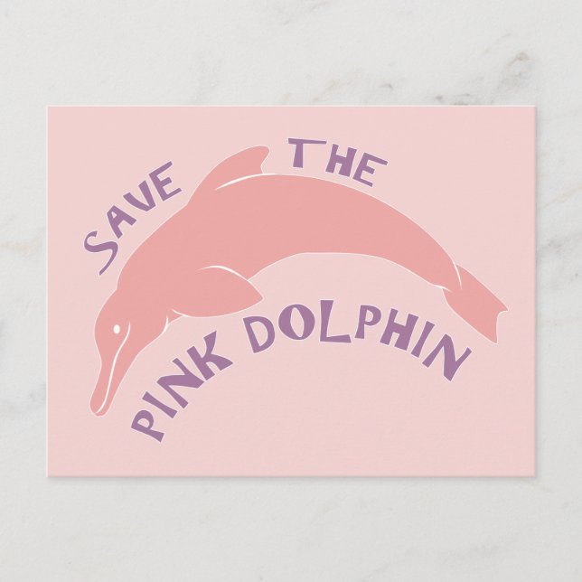 Rettet den rosa Delfin Postkarte (Vorderseite)