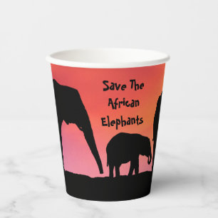 Rettet die afrikanischen Elefanten Pappbecher