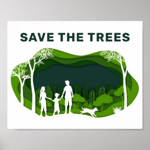 Rettet die Bäume Green Family Park Öko Poster