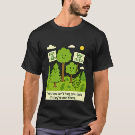 Rettet die Bäume – Süße Umwelt-Cartoon T-Shirt