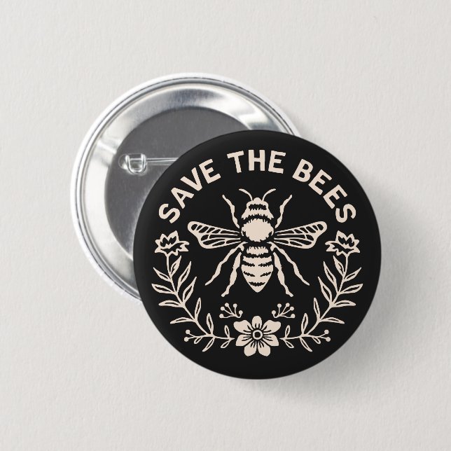 Rettet die Bienen Button (Vorne & Hinten)
