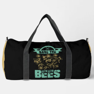 Rettet die Bienen Florales Grafikdesign Duffle Bag
