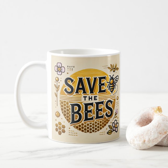 Rettet die Bienen Kaffeetasse (Mit Donut)