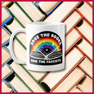 Rettet die Bücher, verbannt die Faschisten Anti-Ze Kaffeetasse