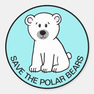 RETTET DIE EISBÄREN RUNDER AUFKLEBER