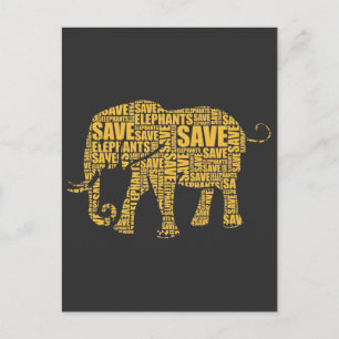 Rettet die Elefanten Safari Elefantenschutz Tiere Postkarte