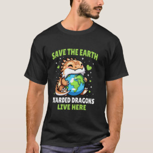 Rettet die Erde Bartagamen-Design  Lustiges Tier O T-Shirt