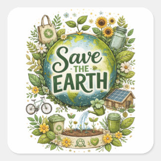Rettet die Erde – Eco Aufkleber