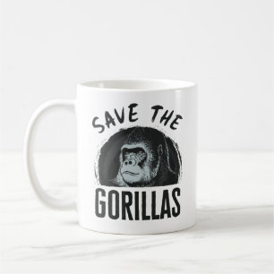 Rettet die Gorillas Gorilla gefährdet Ausrottung Kaffeetasse