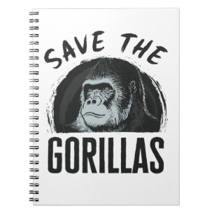Rettet die Gorillas Gorilla gefährdet Ausrottung Notizblock