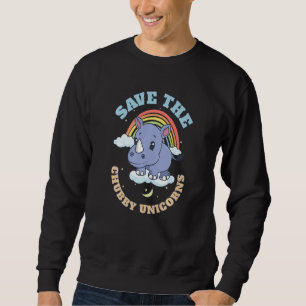 Rettet die molligen Einhörner Süßes Nashorn 2 Sweatshirt