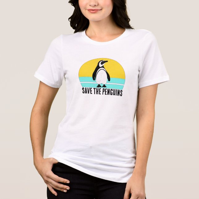 Rettet die Pinguine Tri-Blend Shirt (Vorderseite)