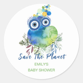 Rettet die Planet Baby-Dusche Runder Aufkleber