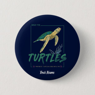 Rettet die Schildkröten für Mädchen, die einfach S Button