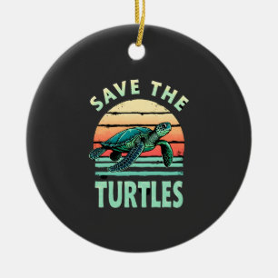 Rettet die Schildkröten Tier Schildkröte Haustierl Keramik Ornament